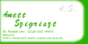 anett szigriszt business card